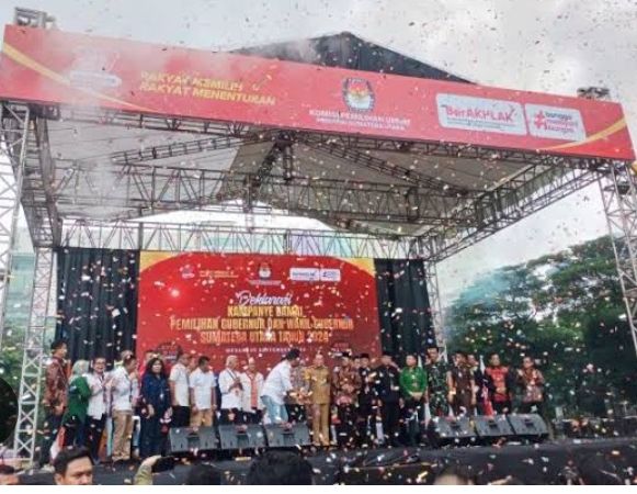 KPU Sumut Gelar Deklarasi Kampanye Damai di Lapangan Benteng