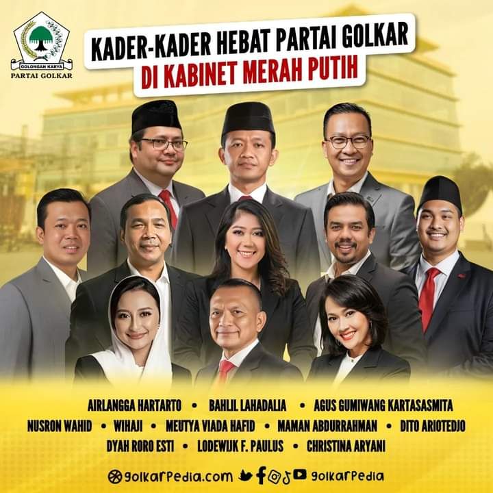 Kader  Hebat Partai Golkar Mengisi Posisi Strategis dalam Kabinet Merah Putih, Siap Mendorong Pertumbuhan Ekonomi dan Pembangunan Berkelanjutan