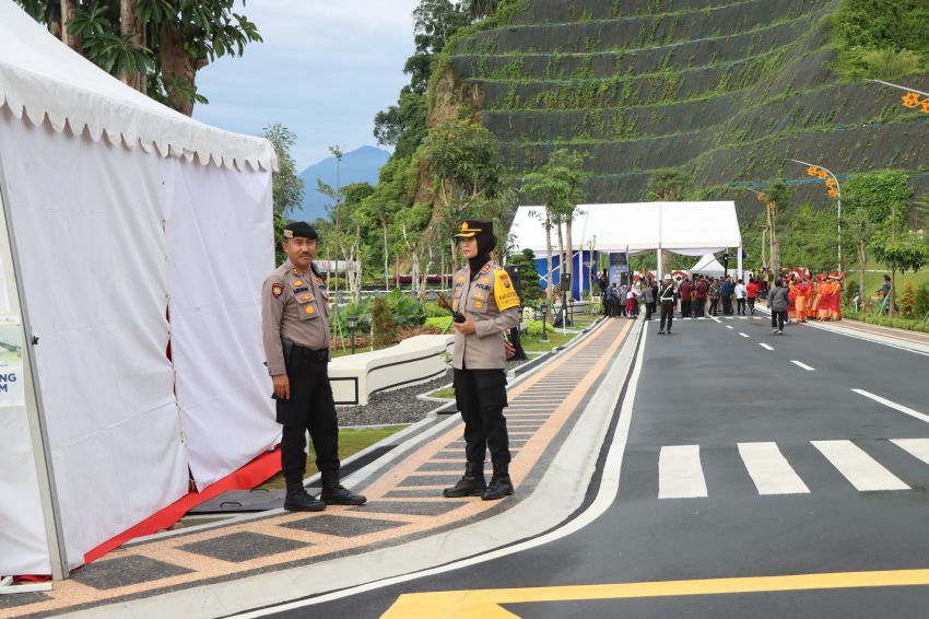 Polresta Deli Serdang Laksanakan Pengamanan Kunjungan Presiden RI dalam rangka Peresmian Bendungan Lau Simeme