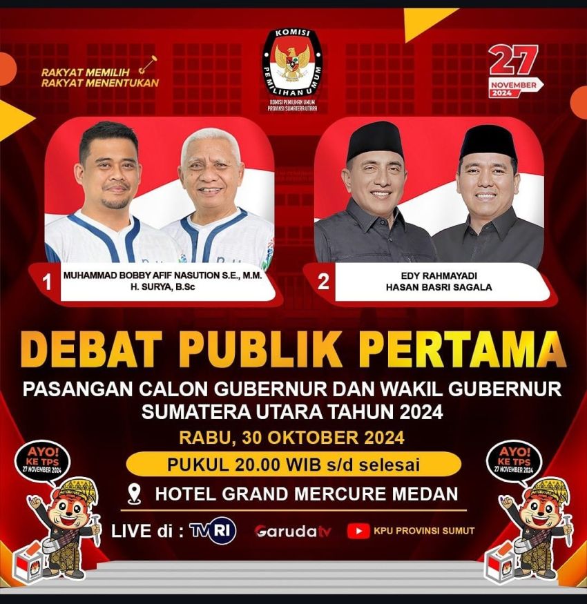 KPU Sumut Rampungkan Debat Publik Pertama Rabu Pagi Gladi Resik