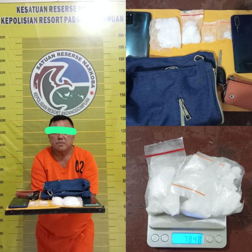 Seorang Kurir Narkoba asal Tapsel dari Medan berhasil di Tangkap di Padangsidimpuan,78,48 Gram Sabu Disita Tim Satresnarkoba
