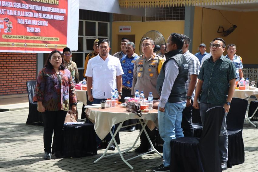 Polresta Deli Serdang hadiri Coffe Morning sosialisasi Peraturan KPU, Tata kelola Logistik dan Pelaksanaan Kampanye Pilkada 2024