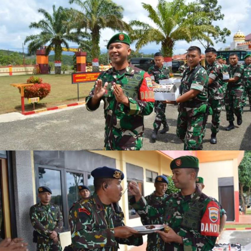 Kodim 0212/Tapsel Beri Momen Spesial Di HUT Brimob Polri Ke-79,Letkol Arm Delli Yudha Adi Nurcahyo, S.E.,M.M Sulangi Wadanyon Brimob AKP M. Darwin Ram