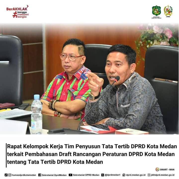 DPRD Kota Medan menggelar Rapat Kelompok Kerja Tim Penyusun Tata Tertib DPRD Kota Medan