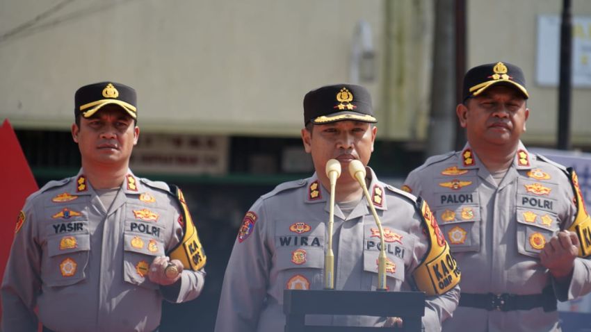 Rangka Pengamanan Pilkada 2024,Tiga Pimpinan Polres di wilayah Tabagsel Apel Bersama Rayonisasi di Alaman Bolak Padangsidimpuan