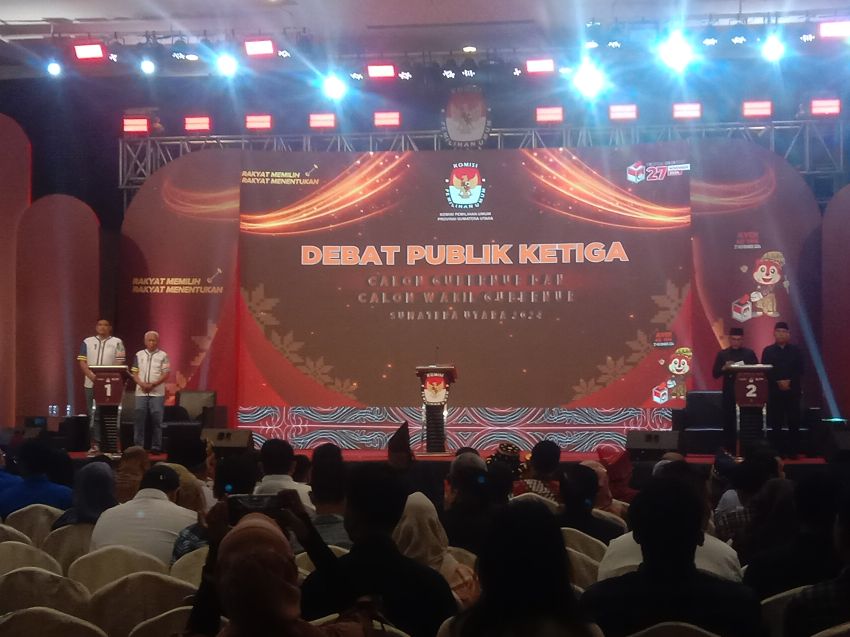 Debat Ketiga Pilgubsu 2024, Bobby -Surya : Sebut Tidak Ada Jual Jabatan, Edy -Hasan : Pertanyakan Lampu Pocong