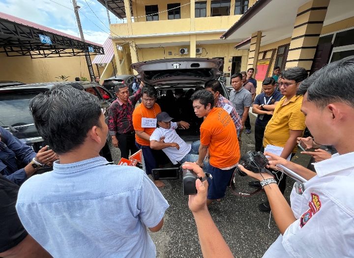 Sat Reskrim Polres Sergai gelar Rekonstruksi Penembakan Terhadap Siswa SMP