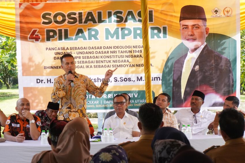 Musa Rajekshah Sosialisasikan Empat Pilar Kebangsaan di Desa Telun Kenas Deliserdang