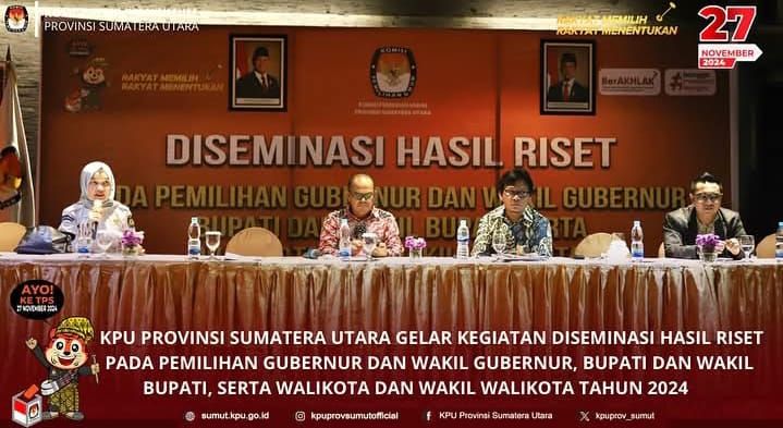 KPU Sumut Buka Kegiatan Diseminasi Hasil Riset Pilgubsu 2024