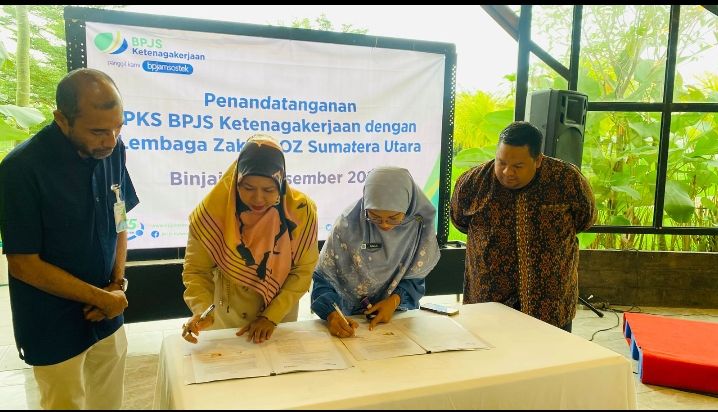 BPJS Ketenagakerjaan Sumut dan FOZ Sumut Teken PKS, Bantu Beri Jaminan Perlindungan Untuk Mustahik