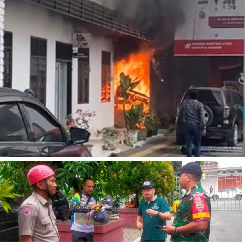 Ruang Pengaduan Kantor Dinsos Sumut Terbakar