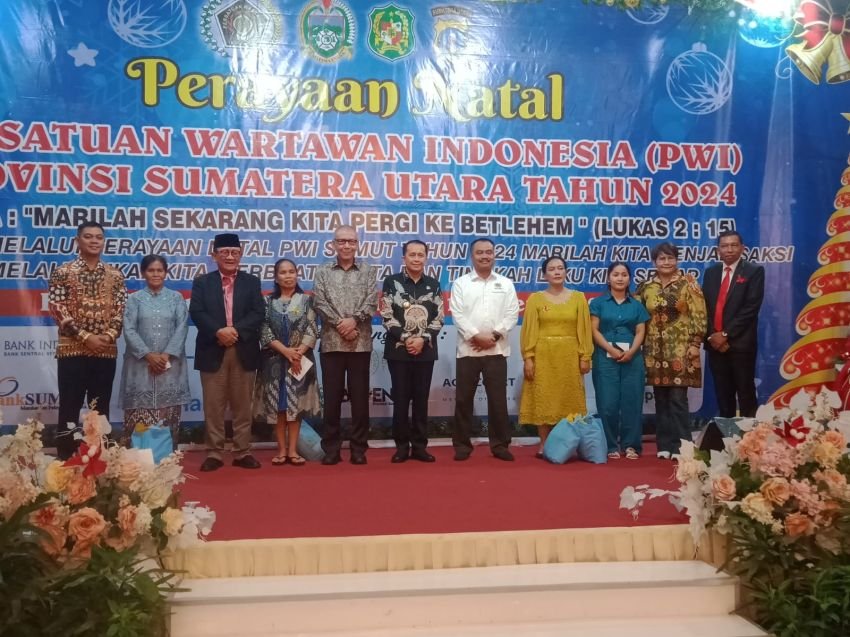 Pj Gubsu Hadiri Perayaan Natal PWI Sumut 2024