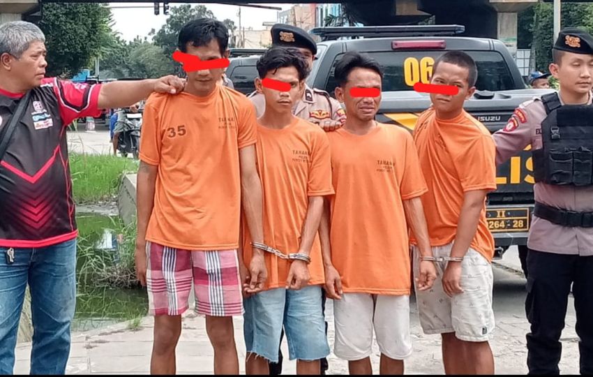 4 Tersangka Curas Gerbang Tol Bandar Selamat Terancam 7 Tahun