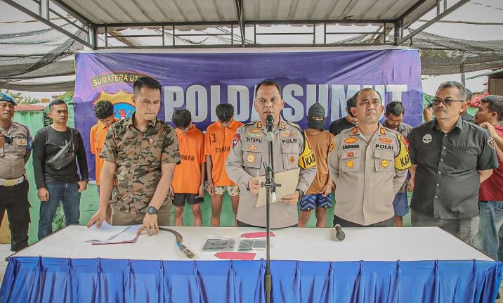 Polres Sergai Ringkus Komplotan Begal Bersajam , 6 Pelaku Warga Medan Marelan