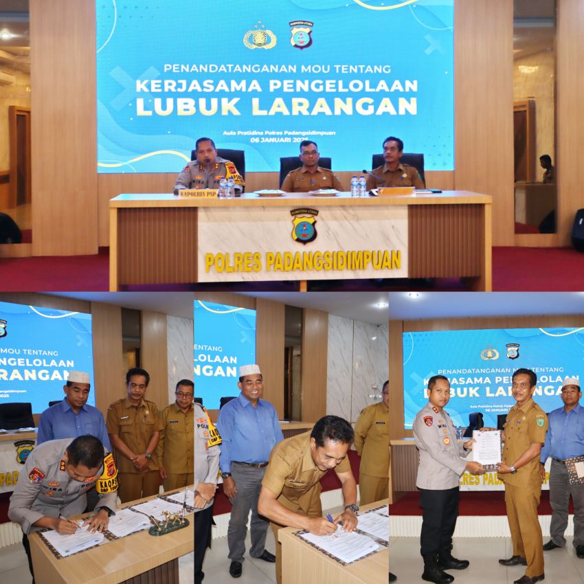 Dukung Program Asta Cita Presiden Prabowo Polres Padangsidimpuan Tandatangani MoU Lubuk Larangan,AKBP Dr Wira Prayatna : Langkah awal penting Mencipta
