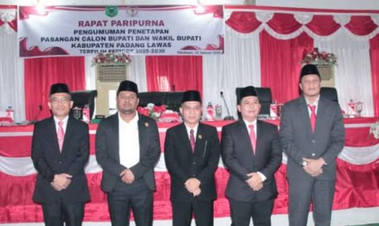 DPRD kabupaten Palas Gelar Paripurna penetapan Bupati dan Wakil Bupati Terpilih Pilkada 2024
