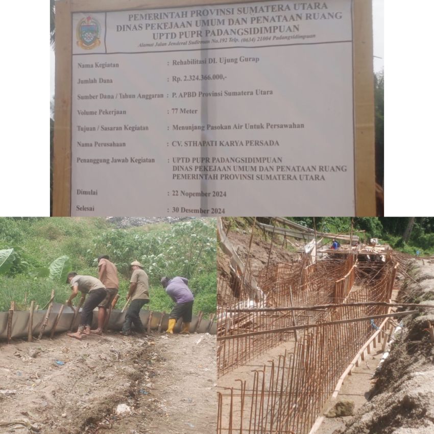 Gawat! Telan Anggaran Rp2,3 miliar, Proyek Rehabilitasi Gorong-gorong di Ujung Gurap Padangsidimpuan Tuai Sorotan