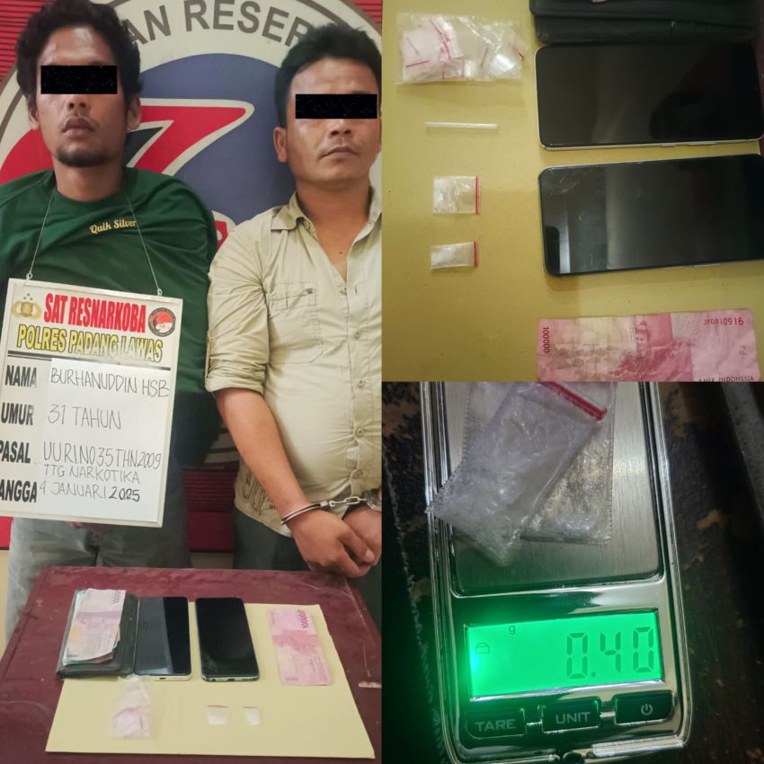 Awal Tahun 2025, Kasus Narkoba Jenis Sabu Terungkap di Padang Lawas: 2 Pelaku Diringkus Tim Satresnarkoba Polres Palas