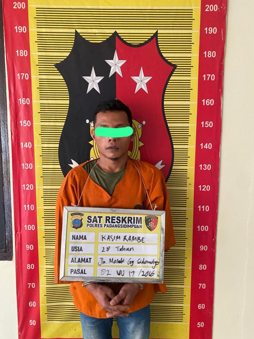Seorang Karyawan Pabrik Tahu Berbuat Asusila, Tim Reskrim Polres Padangsidimpuan Berhasil Amankan Pelaku
