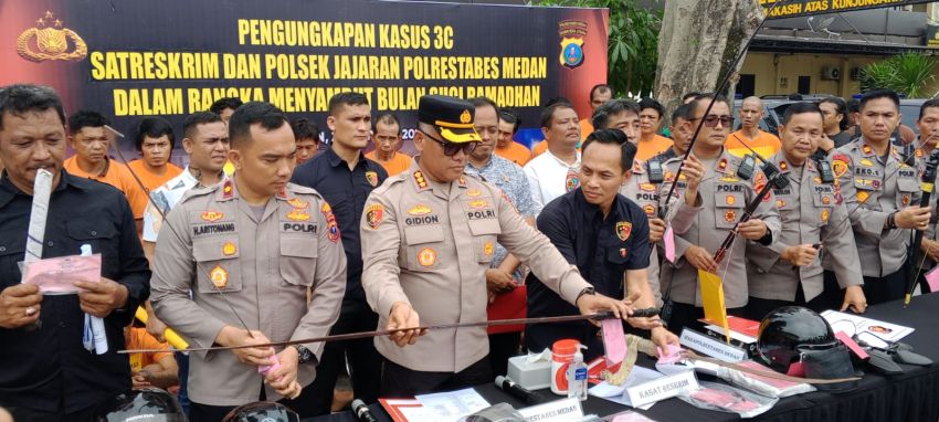 Kapolrestabes Medan Paparkan Kasus 3C, Kombes Gidion : Selama Ramadhan 1446 H Jangan Coba Coba Melakukan Kejahatan