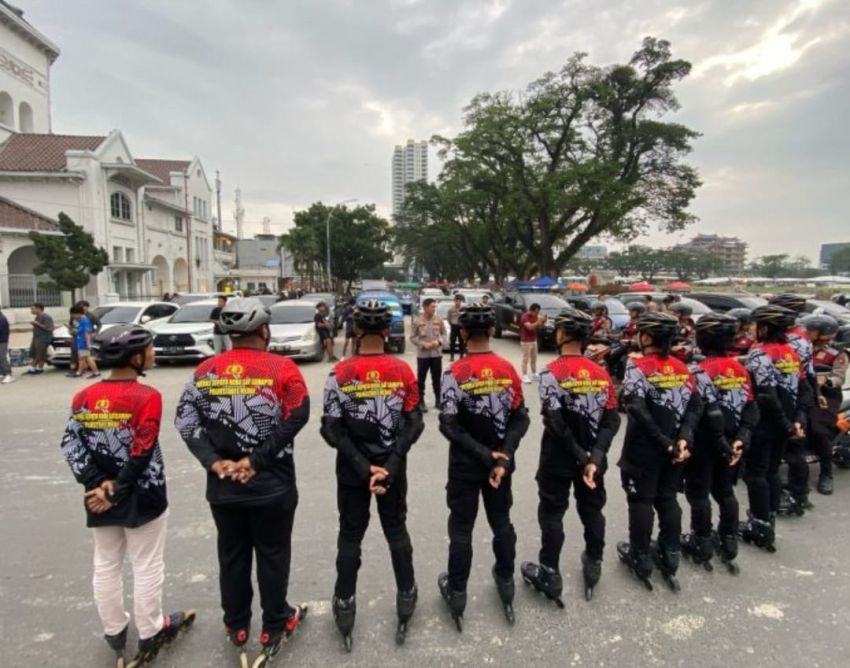 Patroli Sepatu Roda dan Motor Listrik Polrestabes Medan, Wujudkan Polisi Modern dan Humanis di Car Free Day