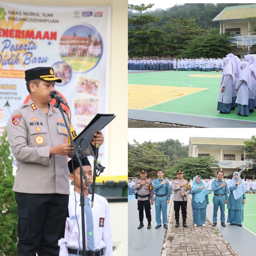 AKBP Dr. Wira Prayatna Jadi Inspektur Upacara di SMA Swasta Nurul Ilmi Padangsidimpuan "Jauhi Narkoba"