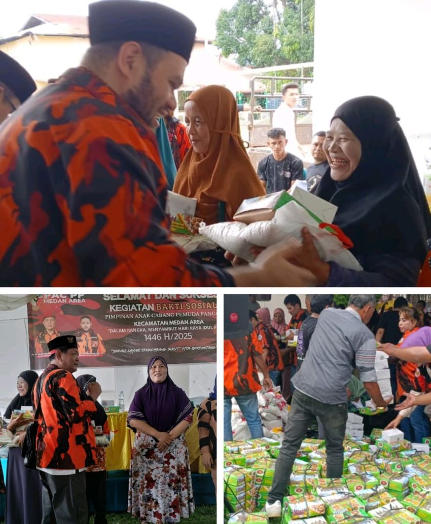 PAC PP Medan Area Giat Bakti Sosial & Bagi Rezeki THR Sesama Anggota.