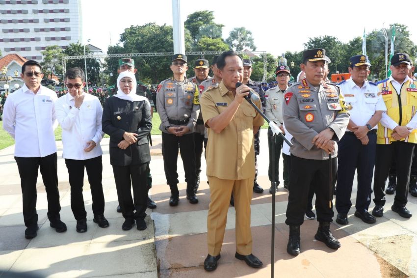 Hadiri Apel Gelar Pasukan, Mendagri Ingatkan Kepala Daerah Jaga Arus Mudik dan Stabilitas Harga Pangan*