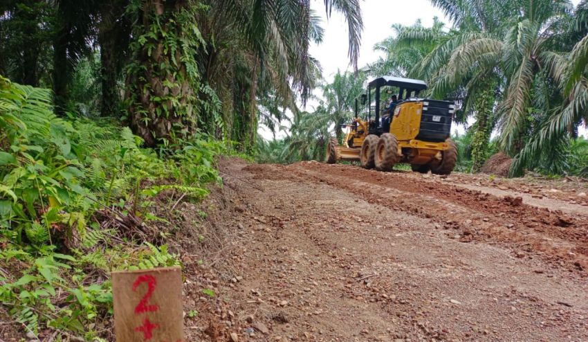 Buka Jalan Menuju Kesejahteraan: Satgas TMMD ke-123 Kodim 0212/Tapsel Ratakan Akses ke Perkebunan di Desa Pintu Padang Palas.