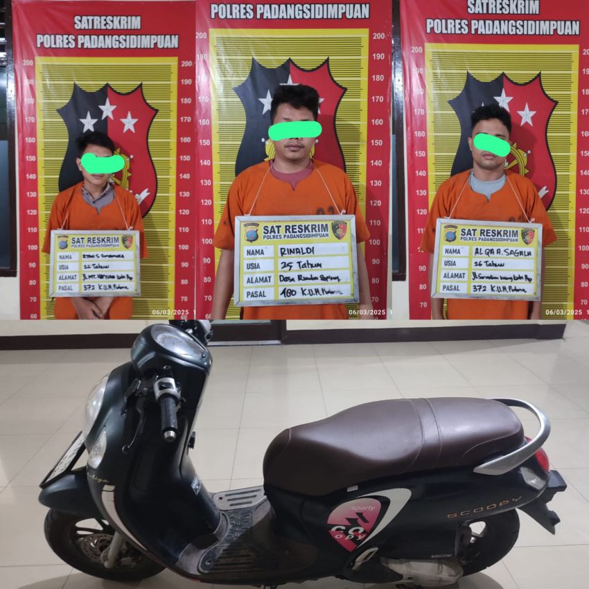 Tim Satreskrim Polres Padangsidimpuan berhasil Ringkus Tiga Tersangka Penggelapan Septor, AKBP Dr. Wira Prayatna sampaikan Apresiasi