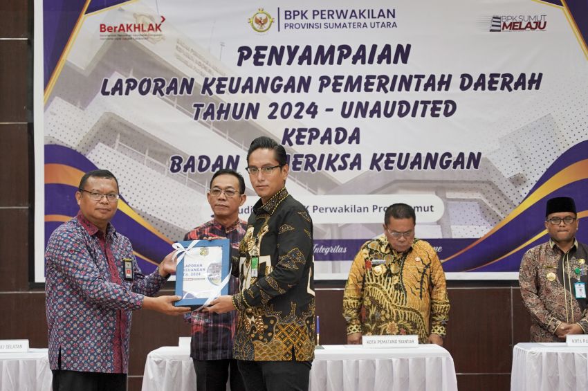 Rico Waas Serahkan LKPD Unaudited 2024 kepada BPK RI Perwakilan Sumut
