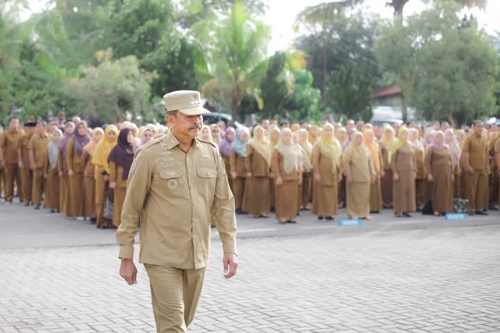 Instruksi Bupati Madina Saat Pimpin Apel Pasca-libur Idulfitri, Saipullah Nasution : Kepemimpinan kami Dwi Tunggal