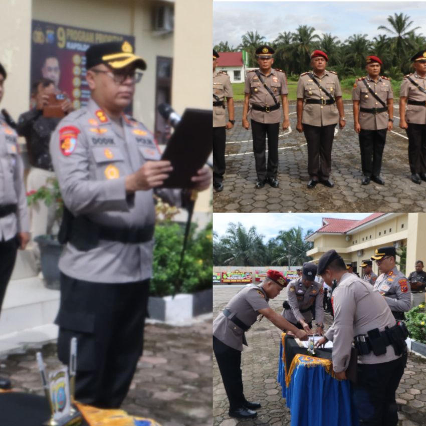 AKBP Dodik Yuliyanto Pimpin Sertijab dilapangan Apel Polres Palas, Ini Pesannya