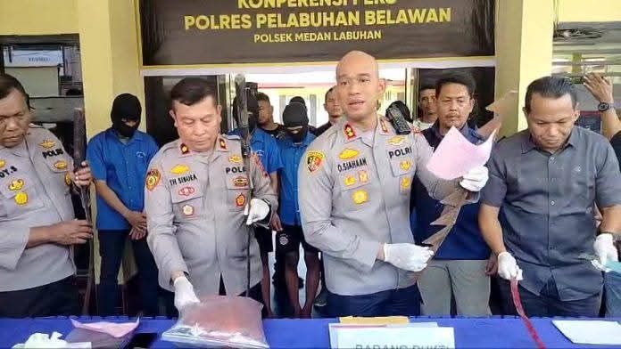 Polres Pelabuhan Belawan Amankan 7 Pelaku Tawuran Berujung Maut 1 Orang DPO, Ini Penjelasan AKBP Oloan Siahaan
