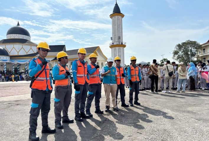 Hardiknas 2025, Listrik Andal PLN Menyertai Momen Upacara di Lapangan Astaka Pancing, Medan
