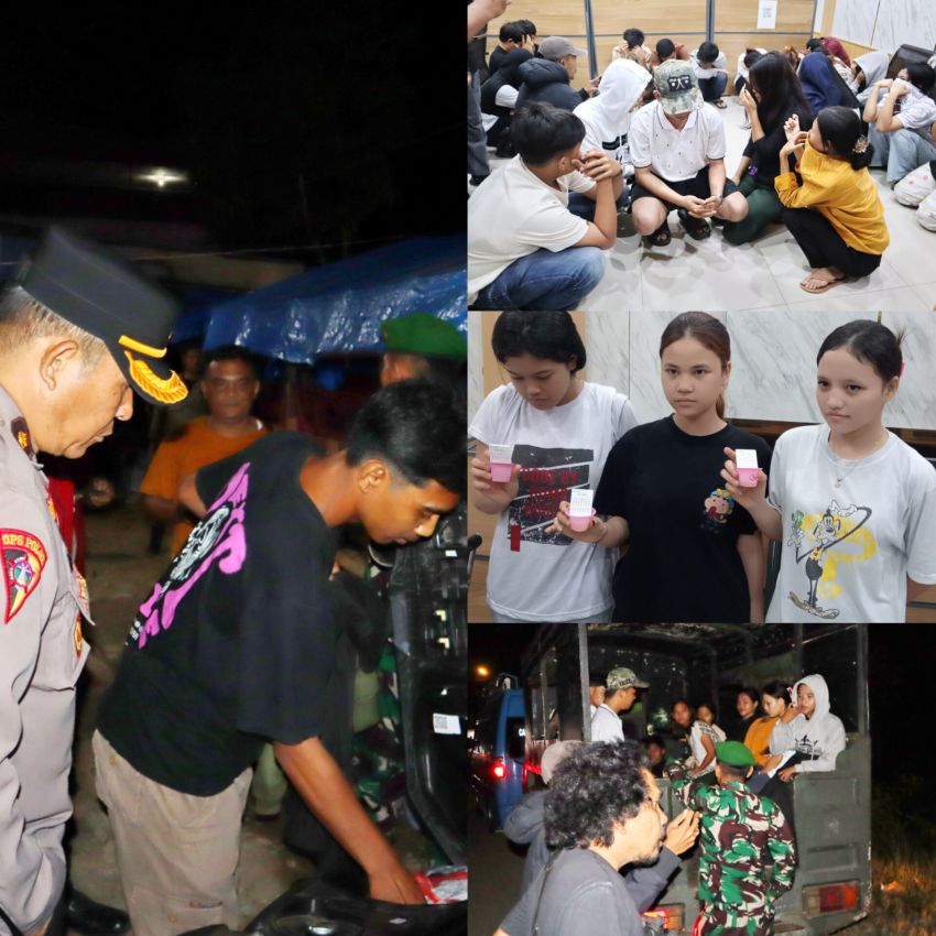 Polres Padangsidimpuan bersama Tim Gabungan Gelar Patroli Skala Besar Operasi Pekat Toba 2025,Tiga Positif Narkoba