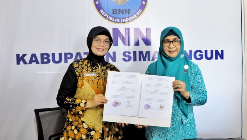 Dalam Upaya P4GN, TP PKK Simalungun dan BNN Tandatangani Nota Kesepakatan