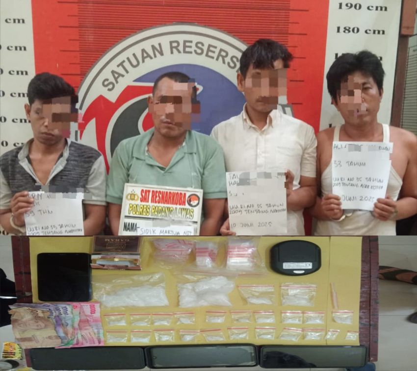 Satresnarkoba Polres Palas Amankan 96,18 Gram Sabu dan Empat Tersangka