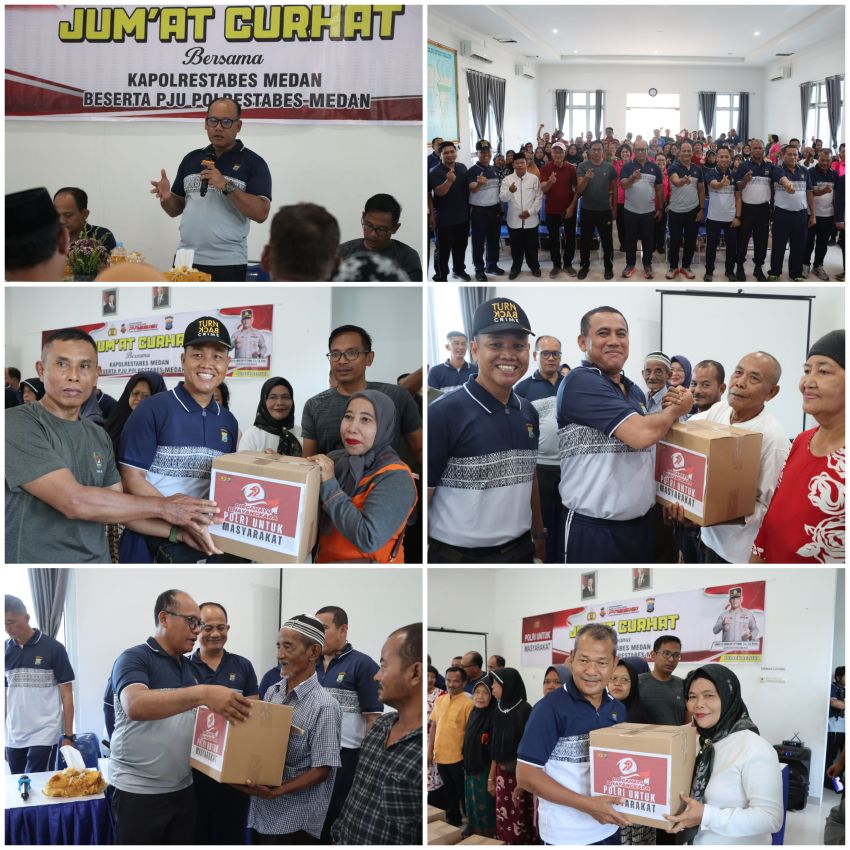 Kapolrestabes Medan Jalan Santai dan Jumat Curhat di Delitua