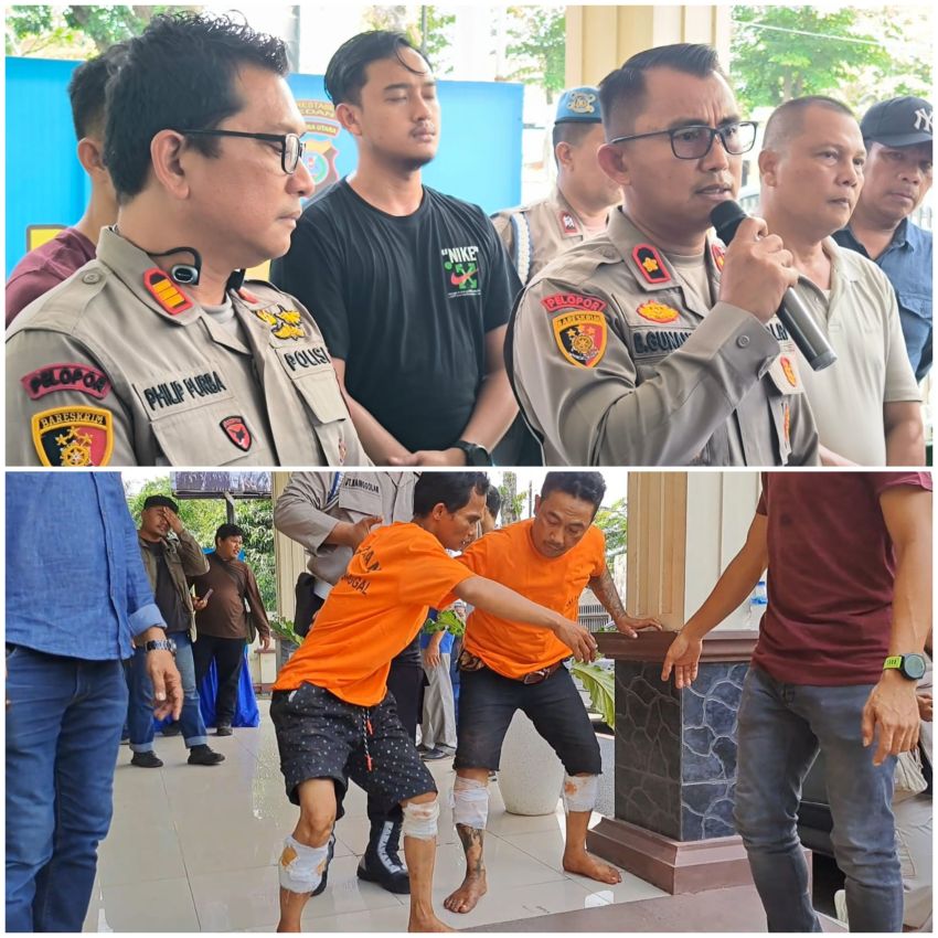 Personel Polsek Sunggal Tembak 2 Tersagka Residivis Specialis Bongkar Rumah di Sunggal