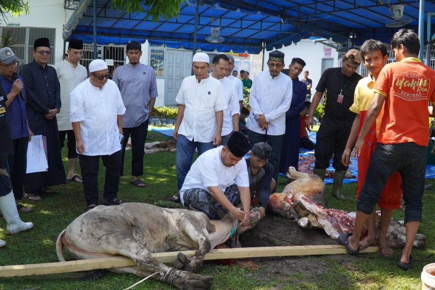Rutan Kelas I Medan Gelar Sholat Idul Adha dan Pemotongan Hewan Qurban