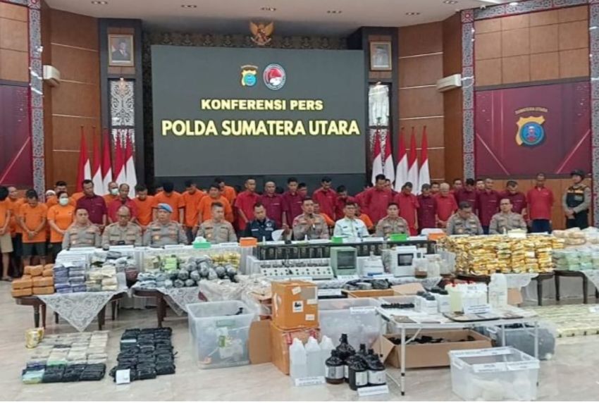 Polda Sumut Amankan 1,2 Ton 3.970 Tersangka Ditangkap