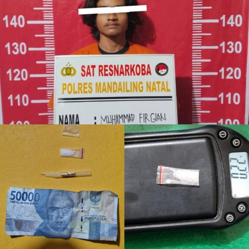 Polsek Panyabungan Tangkap Pelaku Narkoba di Pasar Hilir, MV bersama Barbut di Amankan
