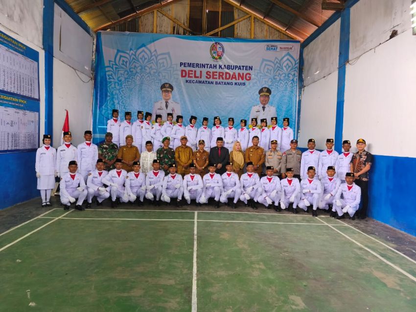 Pengukuhan Paskibra Kecamatan Batang Kuis 2025 Dipimpin Langsung Camat