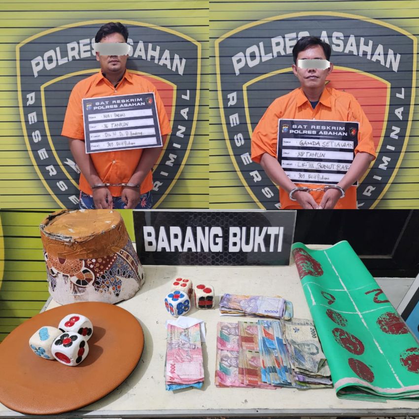 Polres Asahan Grebek Judi Dadu Kopyok di Warung Bunut Barat