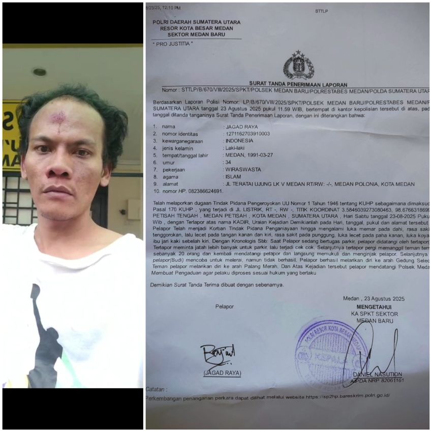 Aniaya Seorang Pedagang di Jln Listrik, Kadir Cs Bersama Puluhan Oknum Pereman Dilapor Ke Polisi