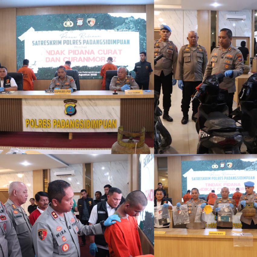Satreskrim Polres Padangsidimpuan ungkap Sindikat Curanmor dan Curat, AKBP Wira Prayatna : Segera kita Dalami dan Lakukan Pengembangan