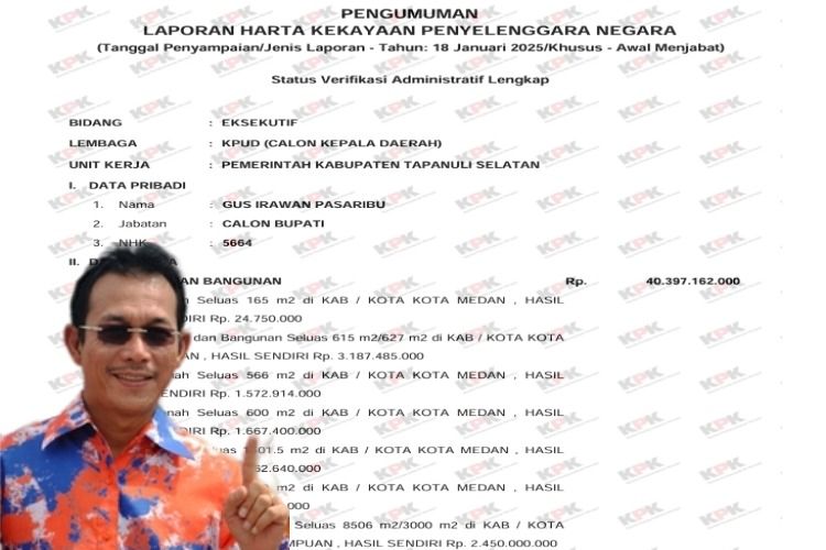 Skandal Bank Sumut hingga Kursi DPR RI,Sepak Terjang Gus Irawan Pasaribu dan LHKPN
