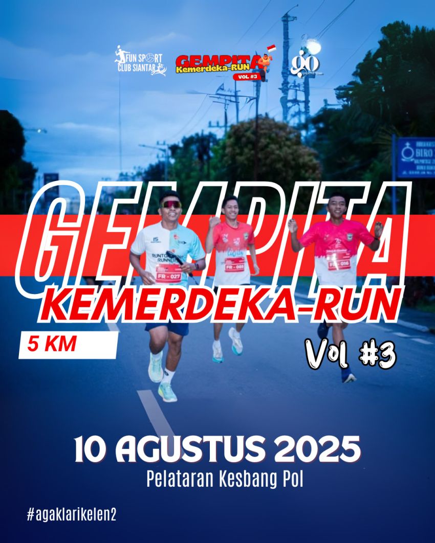 Dinas Pariwisata menggelar Gempita Kemerdekaan Run dalam rangka memeriahkan HUT ke-80 Kemerdekaan Republik Indonesia