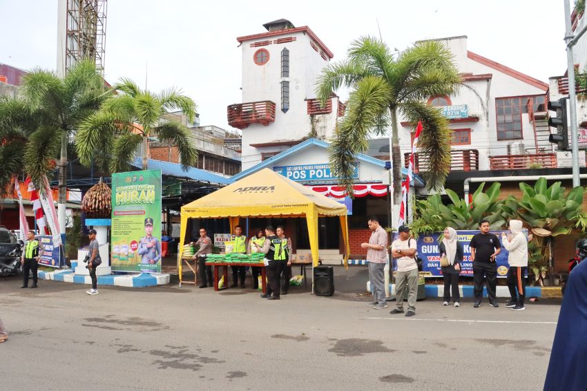 Polres Padangsidimpuan Gelar Gerakan Pangan Murah, 8 Ton Beras Ludes Terjual dalam Beberapa Jam